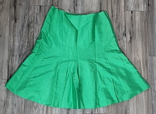 NWT - Ralph Lauren 100 Silk Cypress Green Flare Skirt Sz 10