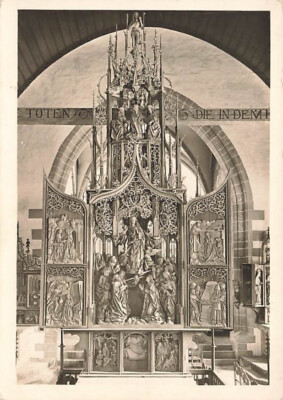 alte sw AK Marienaltar - Herrgottskirche Creglingen ungel Ansichtskarte cdg3977f