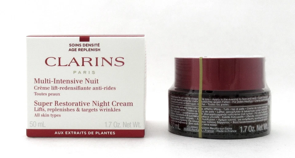 Crema de Noche Clarins Super Restauradora Todo Tipo de Piel 50 ml./ 1,7 oz. Nuevo Foto 3 de 4