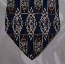 Requirements Tie Silk Blue Maroon White Gray Geometric Shape Design NIB t852