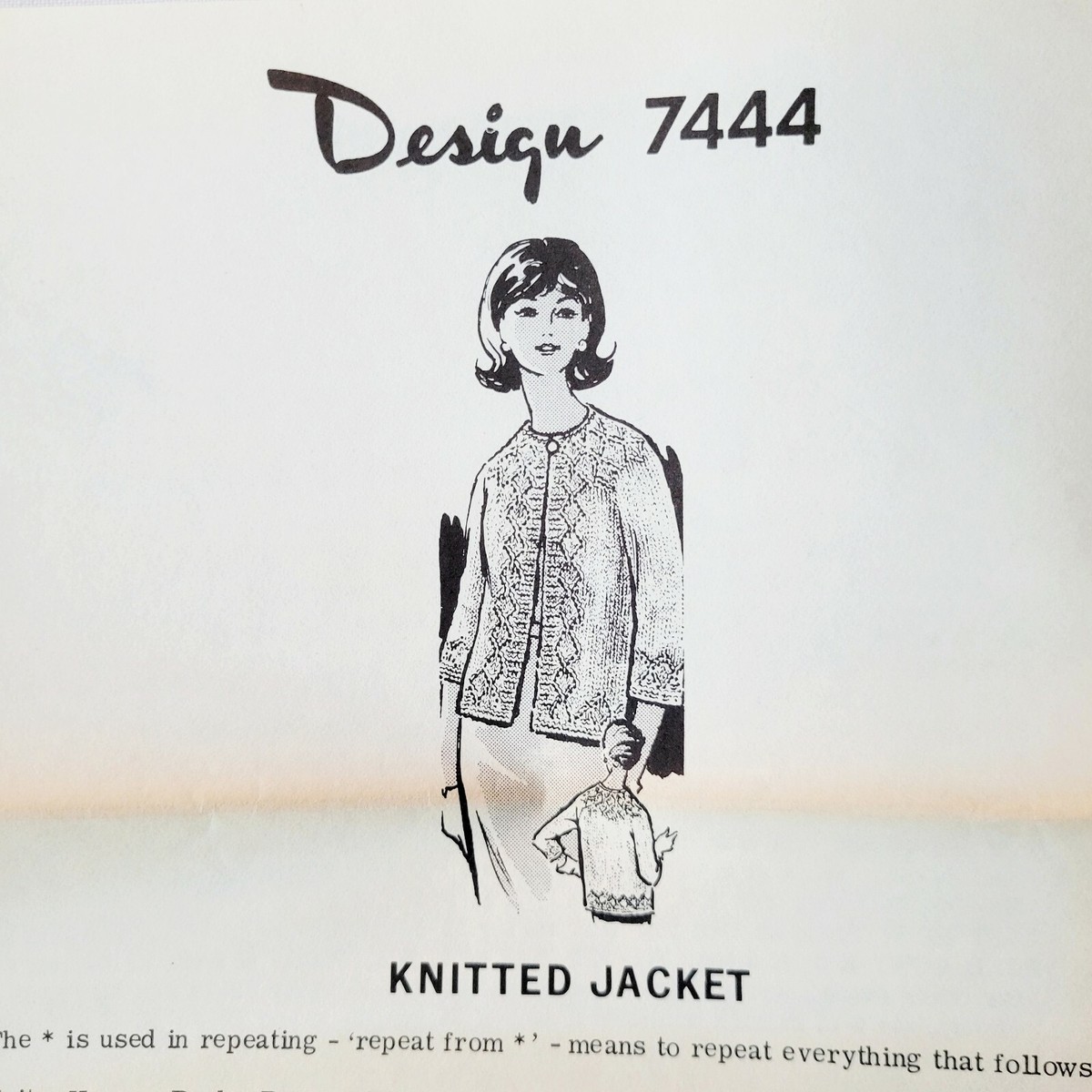 Vintage Design 7444 Knitted Jacket Instructions Original | eBay