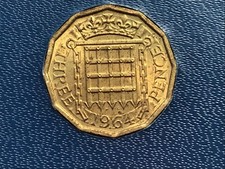 QUEEN ELIZABETH II THREEPENCE UNCIRCULATED UNC 1964
