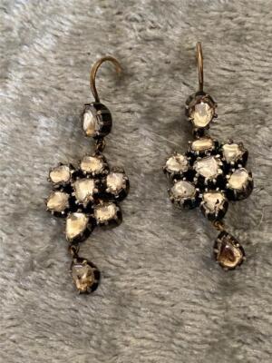 BOCHIC NEIMAN MARCUS Daisy Rose Cut Diamond Drop Dangle Earrings