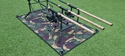 Angelrolle Spritzmatte / Bivvy Eingangsmatte Bodenplane Camo Cordura