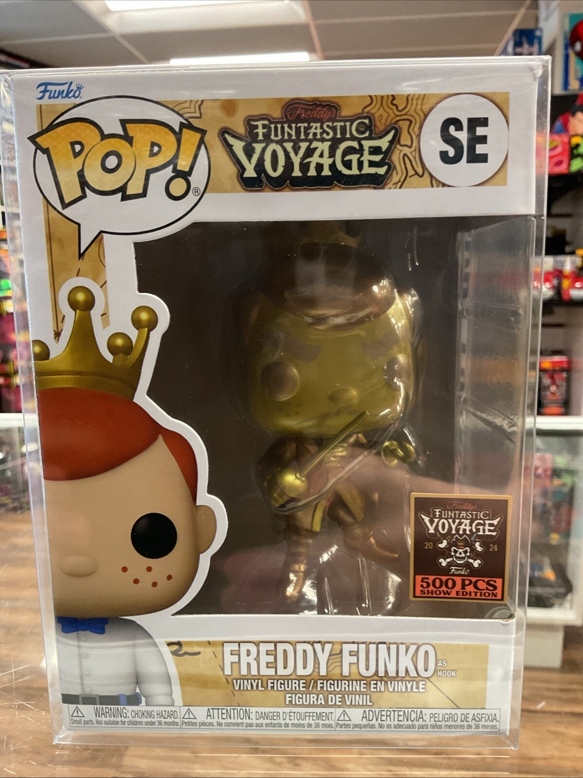 Gold Freddy Funko LE500 Disney Peter Pan SDCC 2024 Exclusive Hook Pop