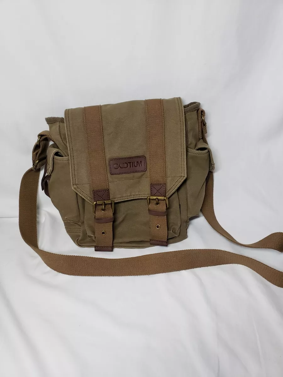 Gootium Small Canvas Cross Body Messenger Bag Khaki