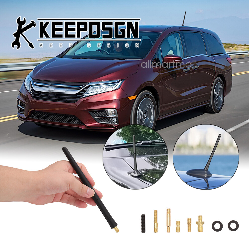 For Honda Odyssey 7'' Mast Short Car Antenna Roof Hood M5 M6 Adapter AM/FM Radio