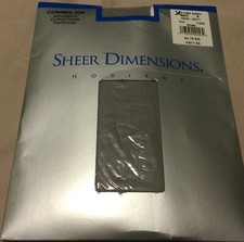 Vintage Sheer Dimensions Panty Hose Sandalfoot Cotton Panel.Size B Silver Grey