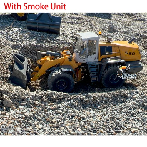 Metal 1/14 RC Hydraulic Assembled Painted Wheeled Loader XDRC 580 Smoke Sound - Picture 6 of 8