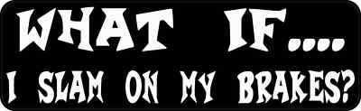 10x3 What If I Slam on My Brakes Magnet Magnetic Funny Tailgating Bumper Magnets