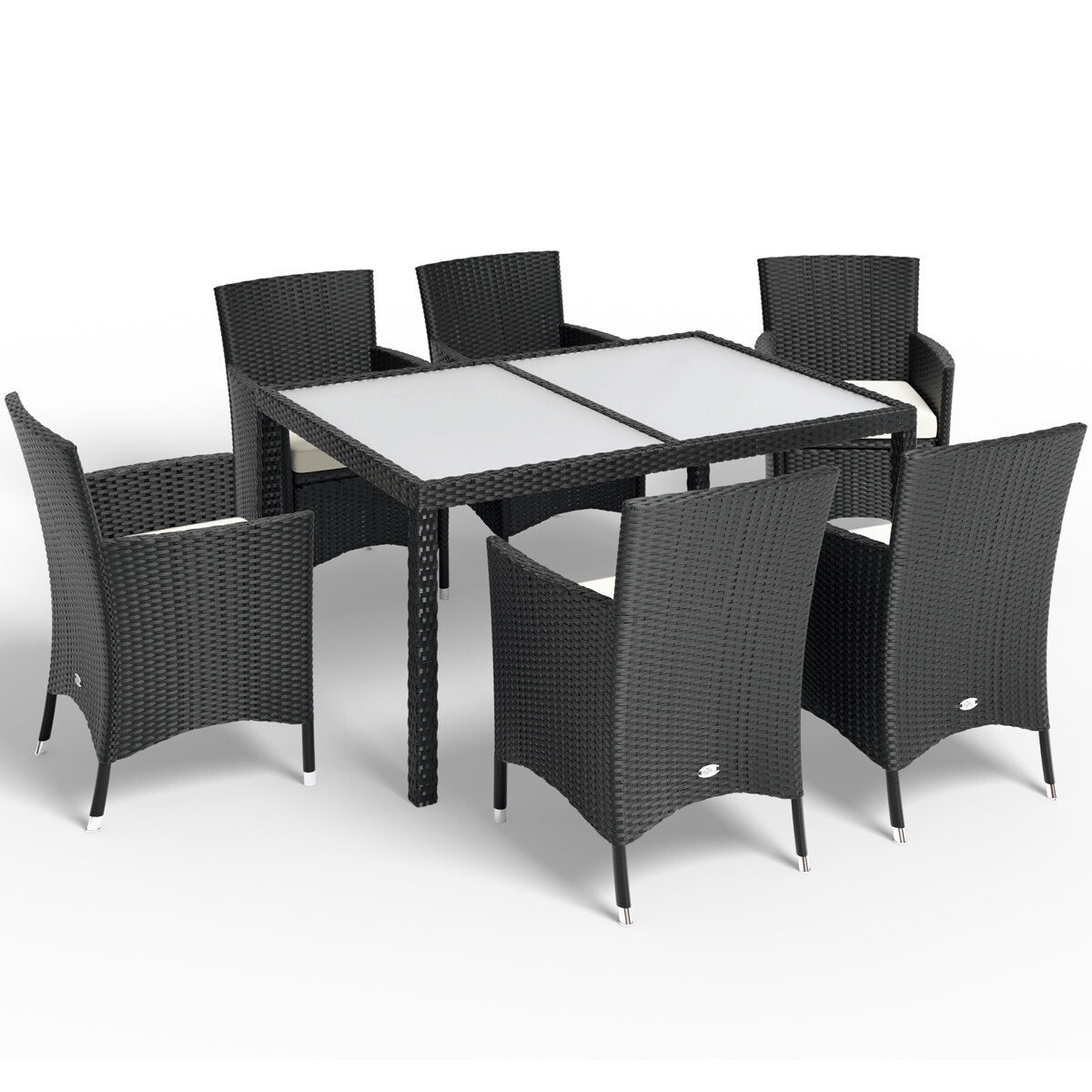 Poly Rattan Garden Dining Furniture Table & Chair Set Outdoor Patio