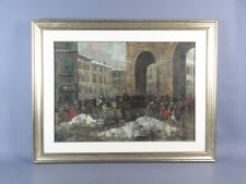 Quadro Vecchia Milano dipinto ad olio Monti Rolando paesaggio vintage 1985