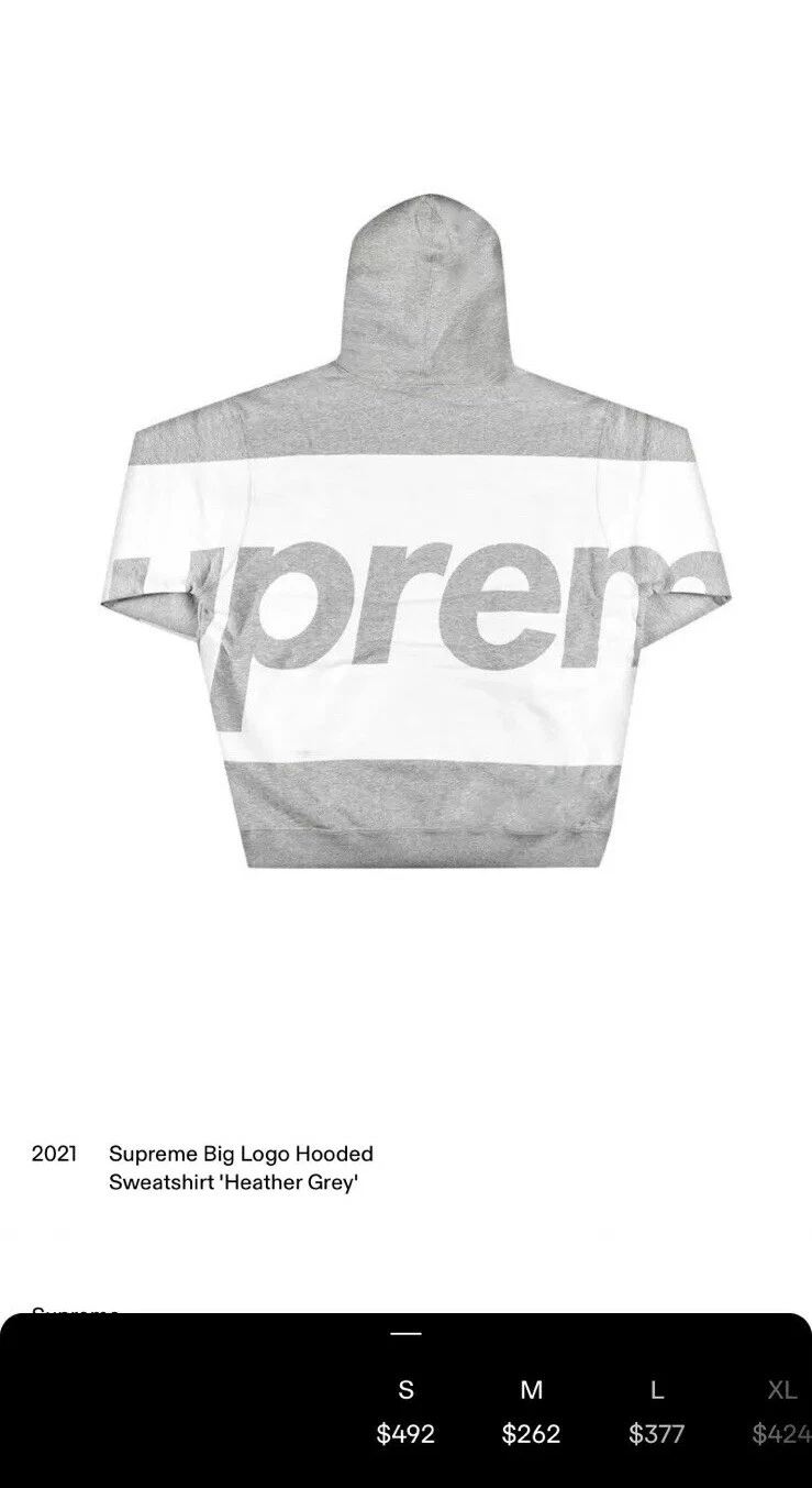 Sweat shirt à capuche Supreme Big Logo « gris bruyère » printemps/été 2021 petit