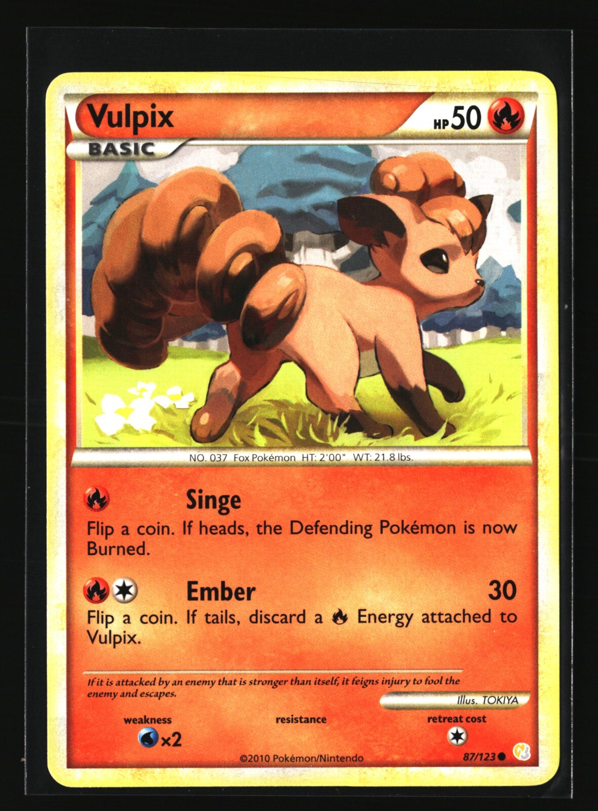 Pokemon VULPIX 87/123 Common (2009 HeartGold SoulSilver) NM/Near Mint