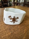 Vintage Andrea Sadek buffet Spoon holder - white china gold floral pattern #7736 — photo 8