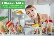 165 Degrees Reusable Silicone Bags-Pack of 10 Eco-Friendly Freezer Organization 