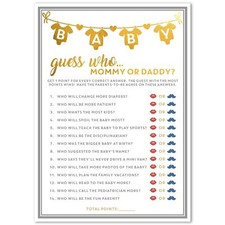 Baby Shower Games for Girl or Boy, 50 pcs Mommy or Daddy Guess Who Game, Fun ...