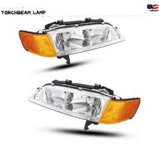 Left Right Headlights Assembly For 1994-1997 Honda Accord Chrome Housing