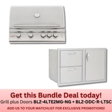 Blaze Premium LTE Marine Grade 32-Inch Outdoor BBQ Grill w/ Door & Drawer Combo