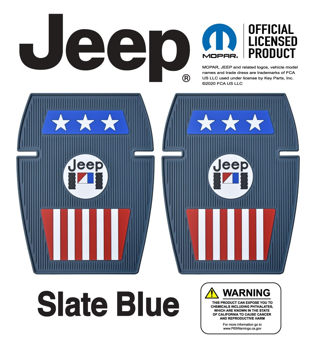 Slate Blue AMC Jeep Americana Floor Mat Pair (Set of 2) - Mopar