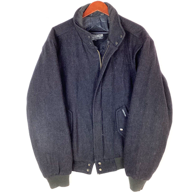 Vintage Members Only Bomber Wool Coat Jacket Size 42L Black 90s | eBay