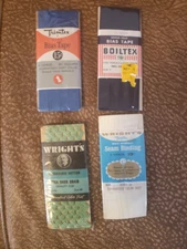 Vintage Lot of 4  Bias Tape Binding, Rick Rack  - Wright's, Boiltex, Trimtex NOS