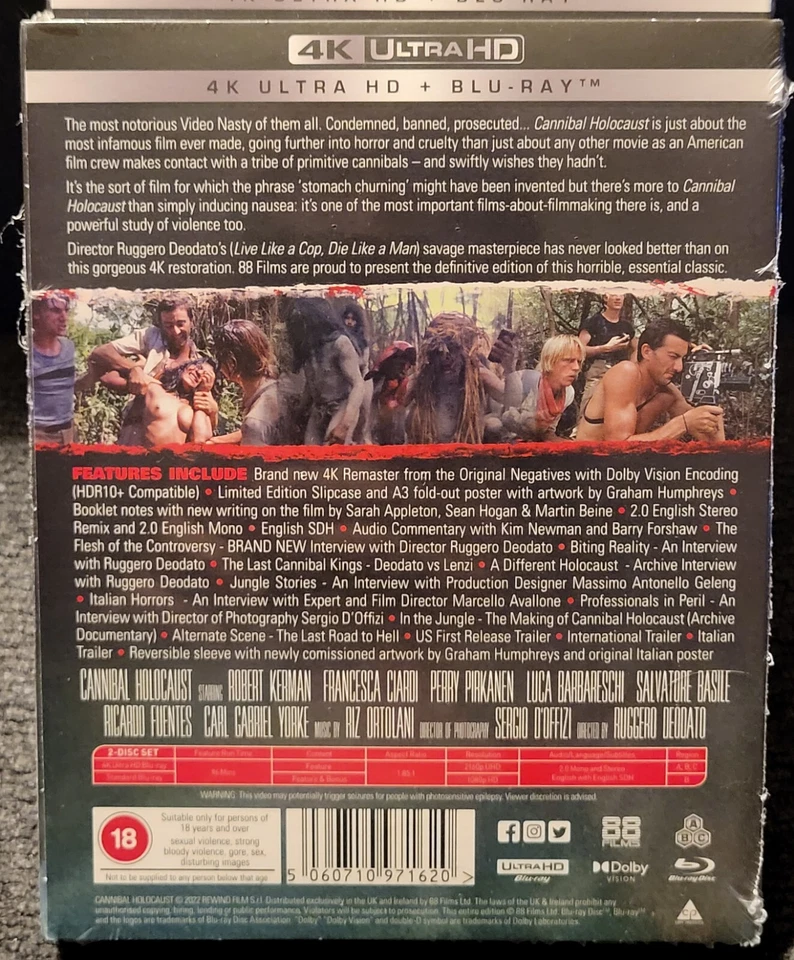 Cannibal Holocaust (4K Ultra HD + Blu-ray w/OOP Slipcover) Region Free 88 Films  - Image 2 of 4
