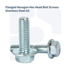 M5 FLANGED HEXAGON HEAD BOLTS FLANGE HEX SCREWS A2 STAINLESS STEEL FULLY THREAD