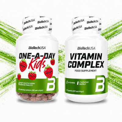 BIOTECH ONE-A-DAY KIDS + VITAMIN COMPLEX -Children, Adults- Immune System Energy