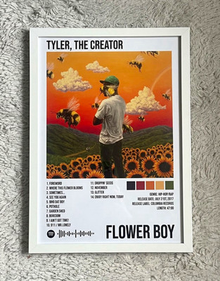 Tyler, The Creator Flower Boy Poster gerahmt Hochformat schwarzer Rahmen