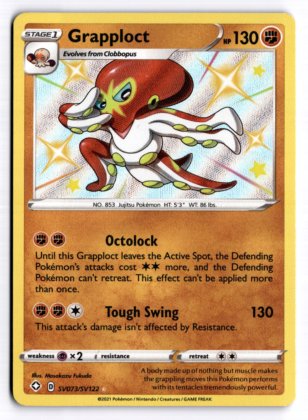 Grapploct Shiny Holo Rare Shining Fates: Shiny Vault SV073/SV122 NM