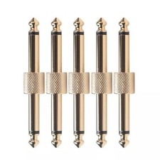 5PCS New 6.35mm male to male Mono audio adapter With gold plated design