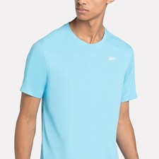 REEBOK Light Blue Training Performance Short Sleeve Logo T-Shirt NEW 2XL XXL