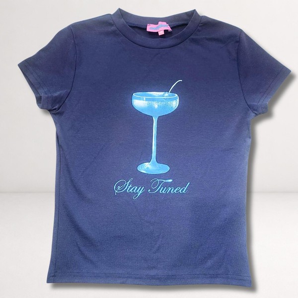 Y2K Cocktail Baby Tee Crop Top Indie Sleaze Baddie 2000's Night-Out XXS