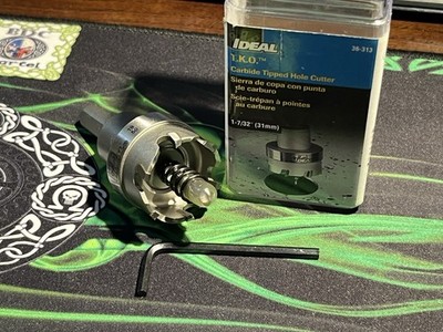 Ideal 36-313 TKO Carbide-Tipped Hole Cutter 1-7/32 31mm New Open Box USA Made