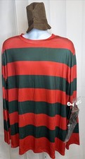Freddy Krueger Costume Adult 2XL Striped Shirt Hat Claw Glove Halloween Horror