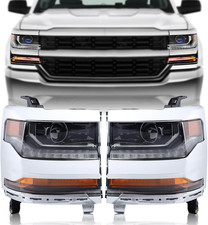 Chrome Hid/Xenon LED DRL Projector Headlight Assembly Compatible with 2016-2018