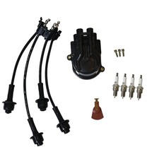 Tune Up Kit Distributor Cap Ignition Rotor Spark Plugs Ignition Wire Se...