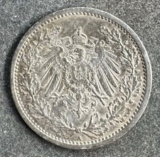 1/2 Mark 1911 A Deutsches Reich 2,77 g .900 Silber KM#17 K200626F