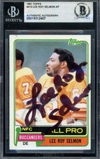 Lee Roy Selmon Beckett BAS Signed 1981 Topps Autograph Buccaneers