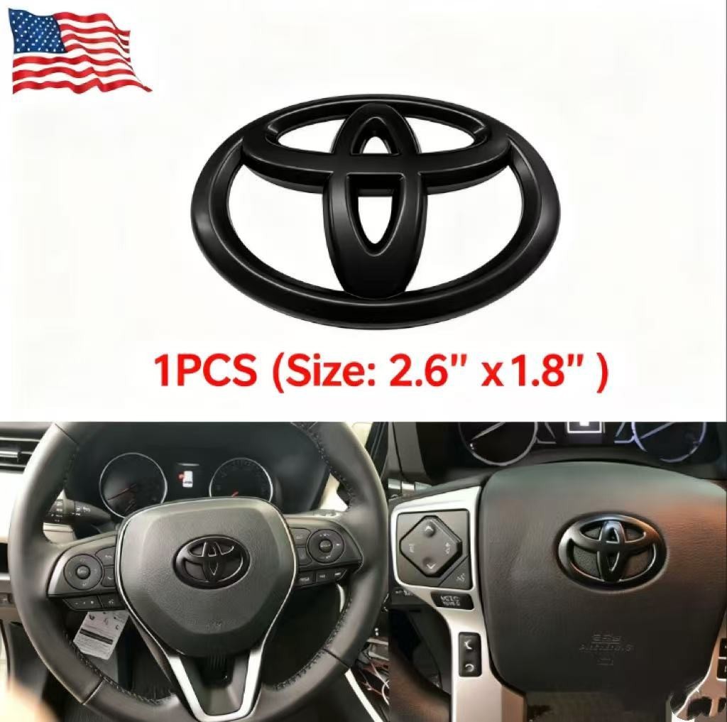 1Set 3D BLACK STEERING WHEEL OVERLAY FOR TACOMA COROLLA TUNDRA CAMRY HIGHLANDER