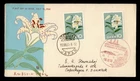 DR WHO 1961 JAPAN FDC LILY FLOWER YOKOSUKA TO DENMARK M81200