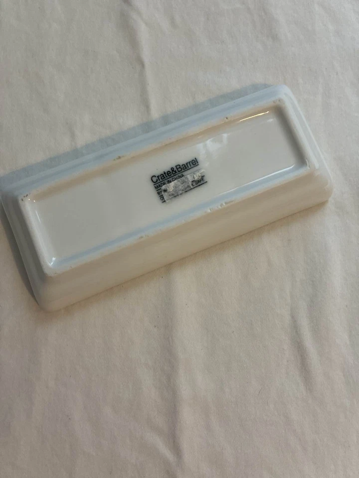 White Porcelain Ceramic 3-Section Serving Tray 5.75 - Image 2 of 4