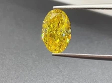 5Ct Natural Oval Cut Yellow diamond CERTIFIED D Grade VVS1+1 MJ1K2