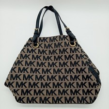 Michael Kors Gold & Black Jet Set Monogram Shoulder Handbag