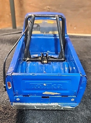 Vintage 80's Metal Blue Tonka Pick Up Truck w Removable Tires & Side Pipes USA - Picture 4 of 9