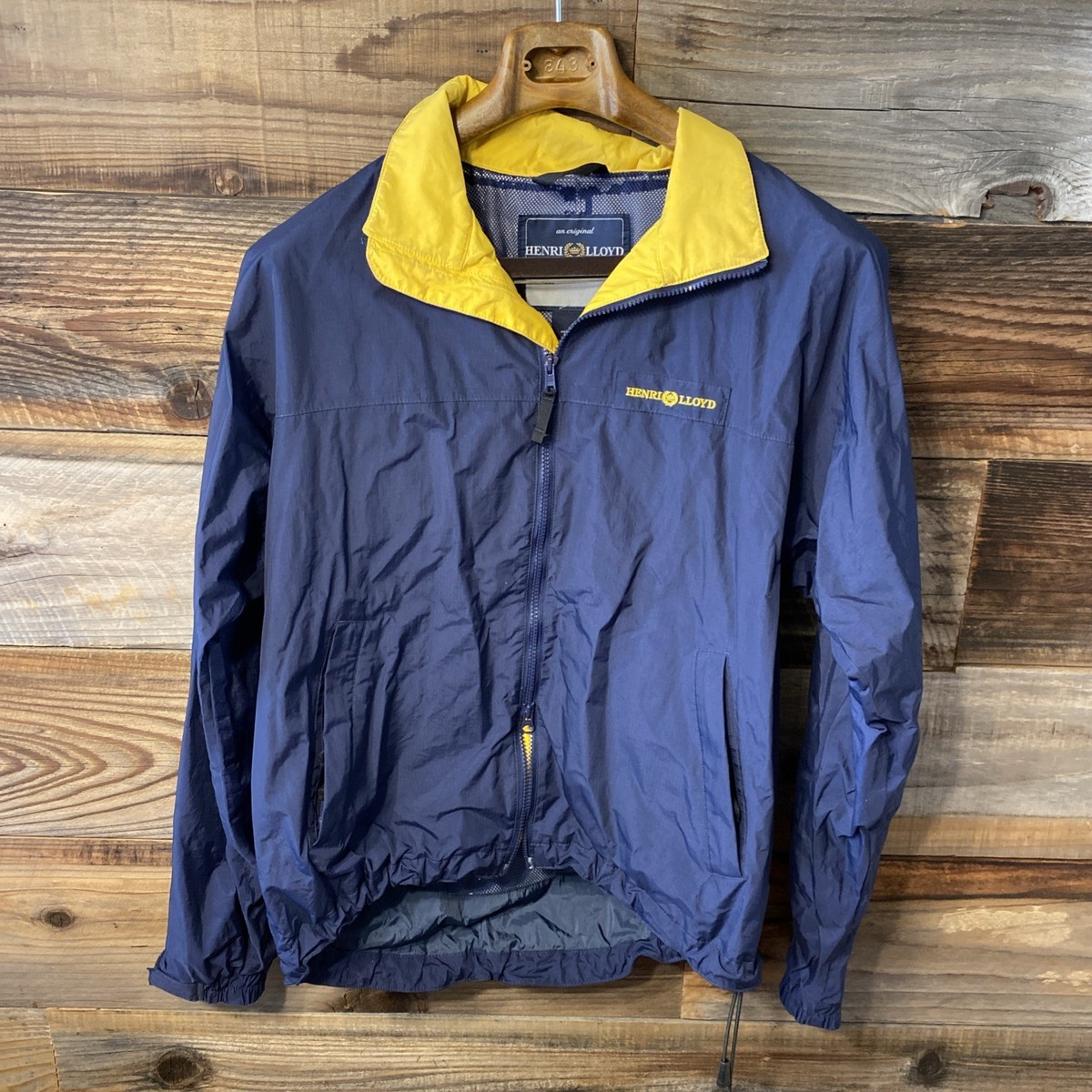 ジャケット・アウター 80s 90s Henri Lloyd sailing coat jacket Henri Lloyd Blue & Yellow Sailing Full Zip Jacket Windbreaker Size