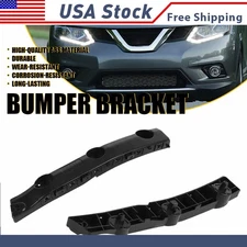 FOR NISSAN FRONT ROGUE 15-19 DRIVERS SIDE TO BUMPER FENDER BRACKET PAIR BLACK P