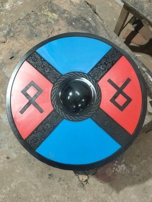 viking shield battle ready engraving sheild With 24 Inch