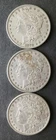 Lot of Three 1879 $1 Morgan Silver Dollars